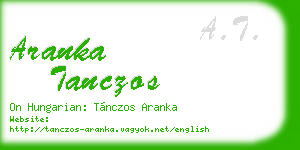 aranka tanczos business card